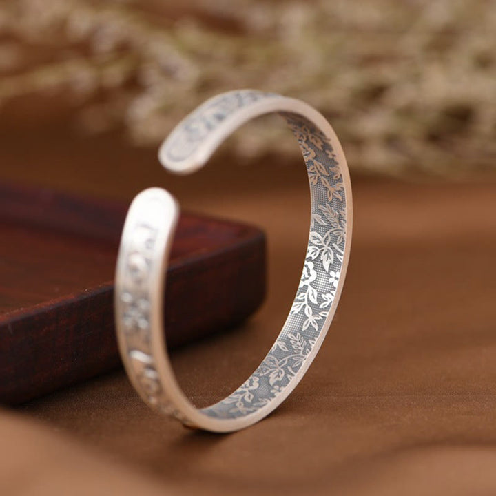 Buddha Stones 999 Sterling Silver Elephant Strength Wisdom Bracelet Cuff Bangle - image 6