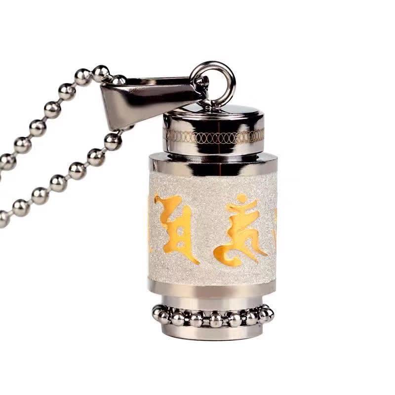 Buddha Stones Tibet Om Mani Padme Hum Shurangama Mantra Titanium Steel Wisdom Amulet Necklace Pendant - image 17