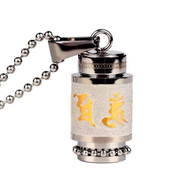 Buddha Stones Tibet Om Mani Padme Hum Shurangama Mantra Titanium Steel Wisdom Amulet Necklace Pendant - image 17