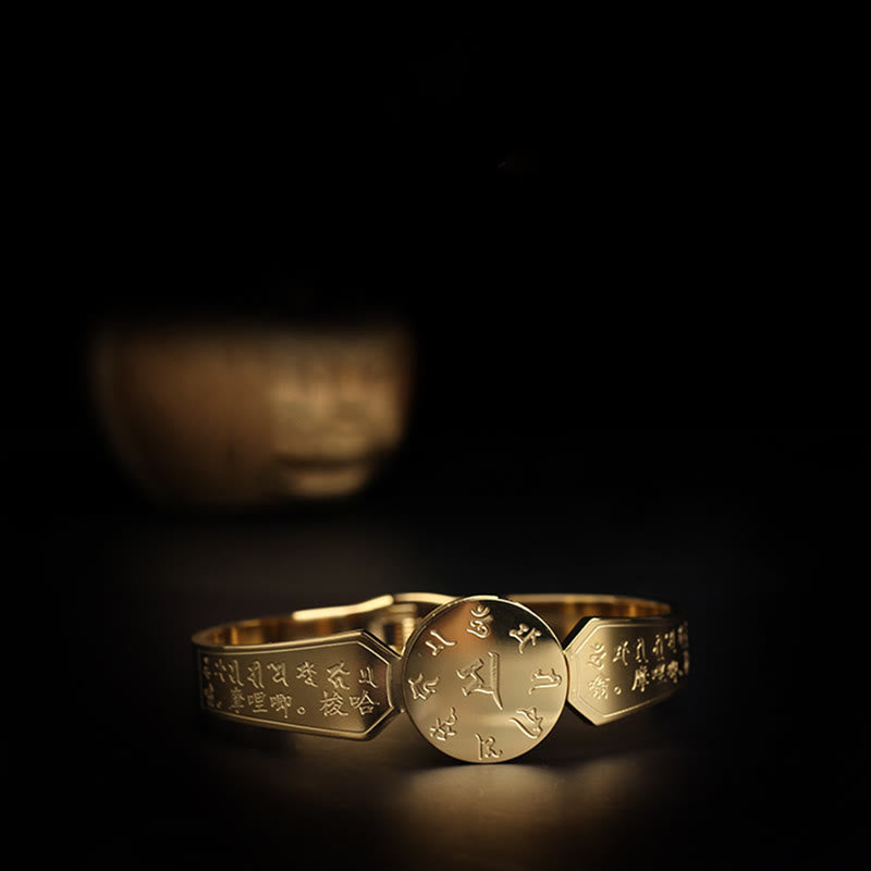 Buddha Stones Yin Yang Lotus Om Mani Padme Hum Mantra Titanium Steel Harmony Bracelet Bangle - image 22