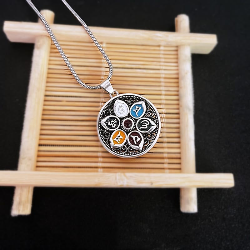 Buddha Stones Tibetan Om Mani Padme Hum Purity Necklace Pendant - image 5