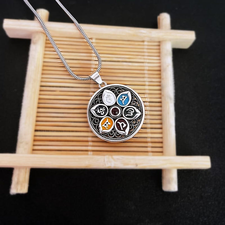 Buddha Stones Tibetan Om Mani Padme Hum Purity Necklace Pendant - image 5