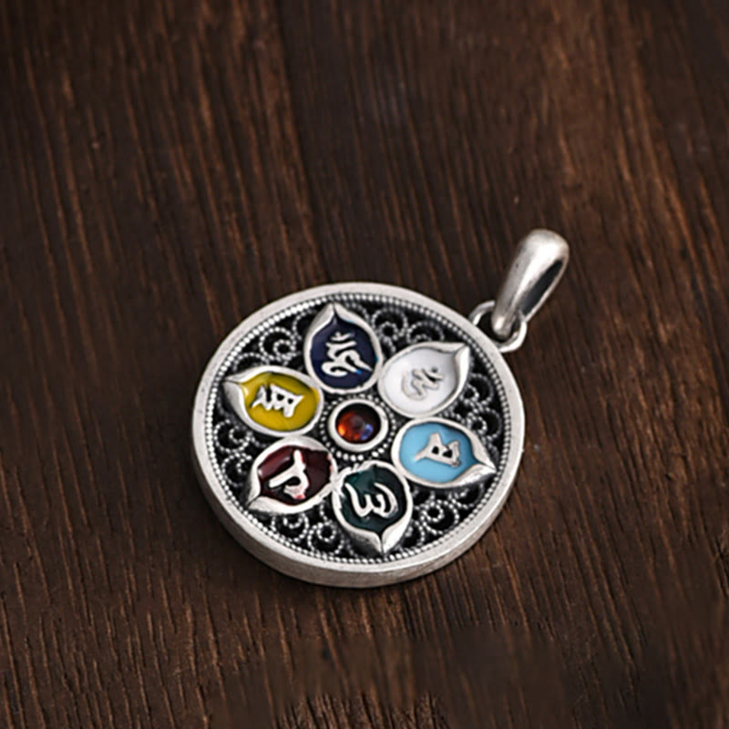 Buddha Stones Tibetan Om Mani Padme Hum Purity Necklace Pendant - image 7