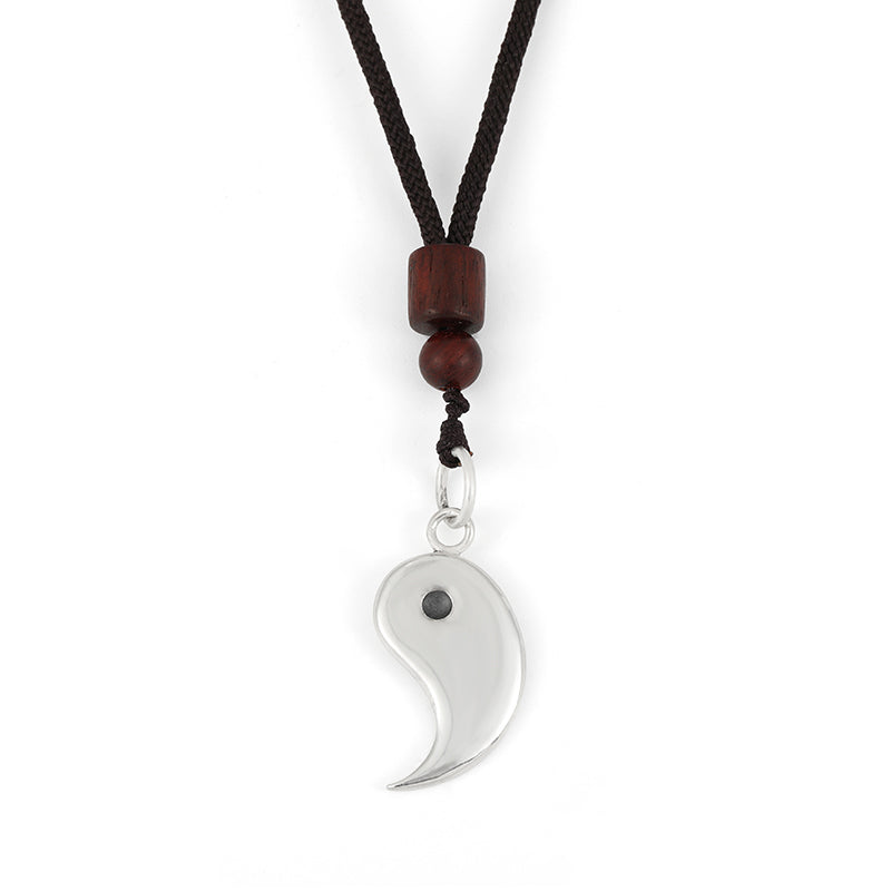 Buddha Stones 990 Sterling Silver Yin Yang Balance Harmony Necklace Pendant - Yang - image 9