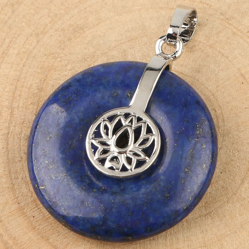 Buddha Stones Various Crystal Amethyst Pink Crystal Lotus Healing Necklace Pendant - image 16