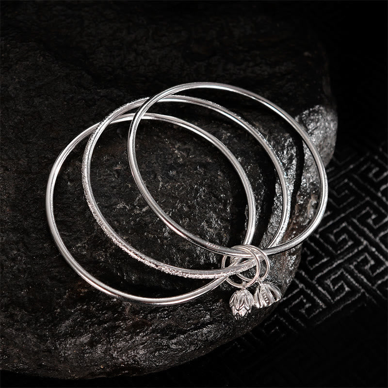 Buddha Stones Lotus Flower Pod White Copper New Beginning Bracelet Bangle - image 2