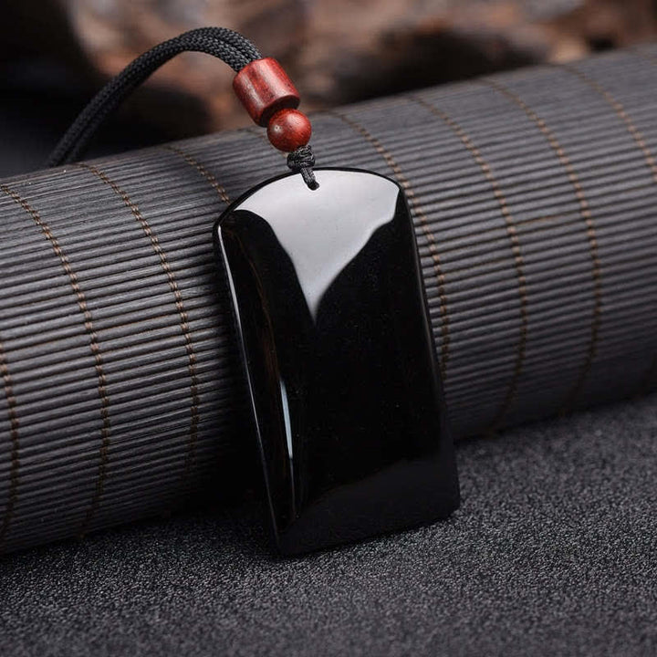 Black Obsidian Dragon Phoenix Success Necklace Pendant - image 6