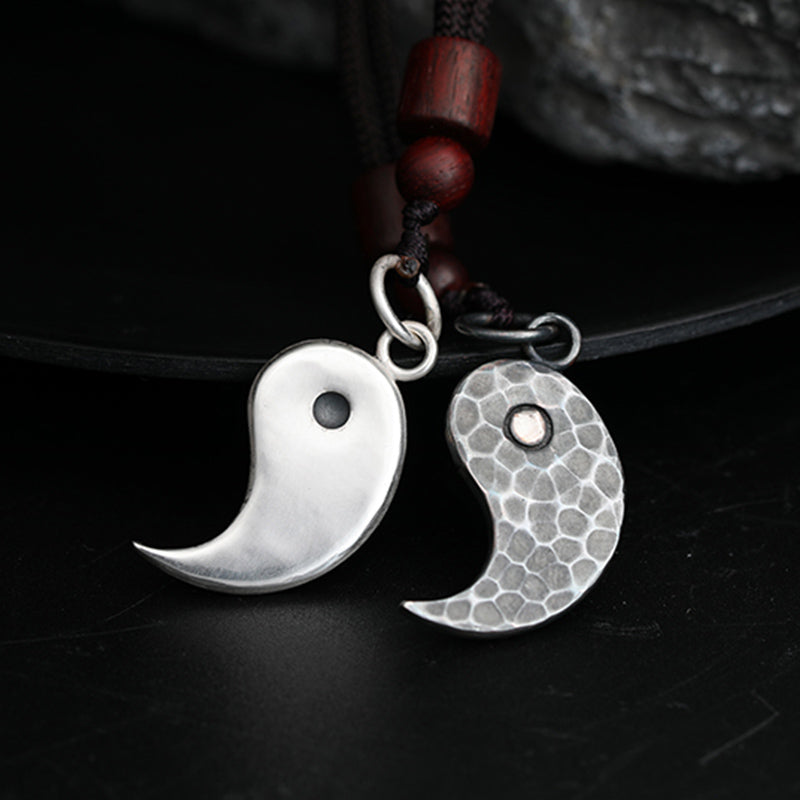 Buddha Stones 990 Sterling Silver Yin Yang Balance Harmony Necklace Pendant - image 18
