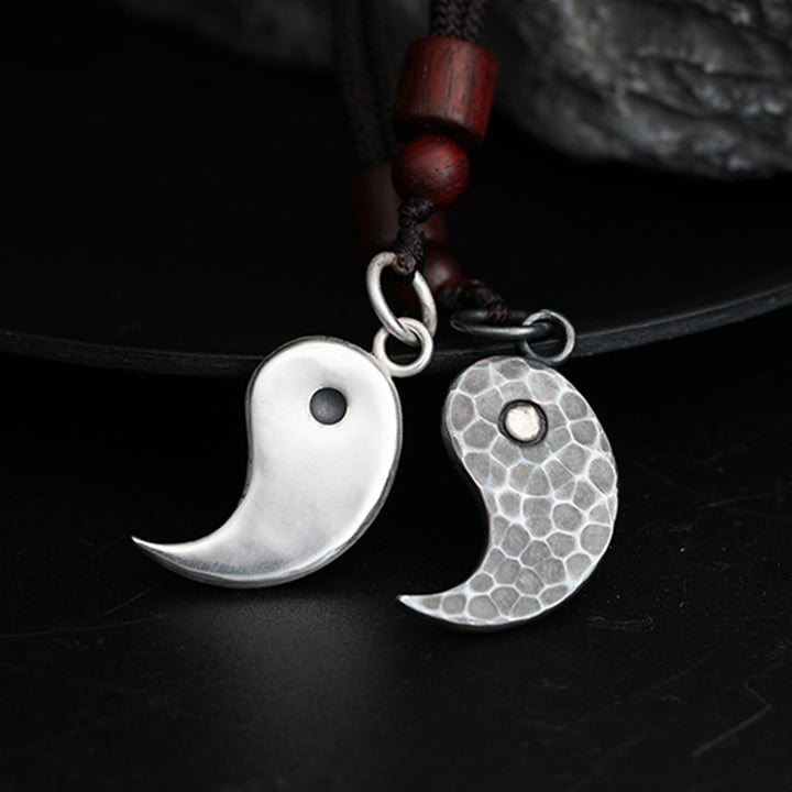 Buddha Stones 990 Sterling Silver Yin Yang Balance Harmony Necklace Pendant - image 18