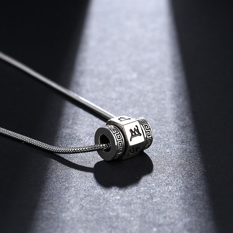 Buddha Stones Tibetan Om Mani Padme Hum Peace Necklace Rotatable Pendant - image 4