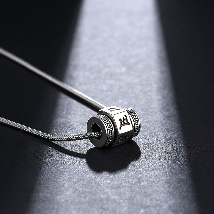 Buddha Stones Tibetan Om Mani Padme Hum Peace Necklace Rotatable Pendant - image 4