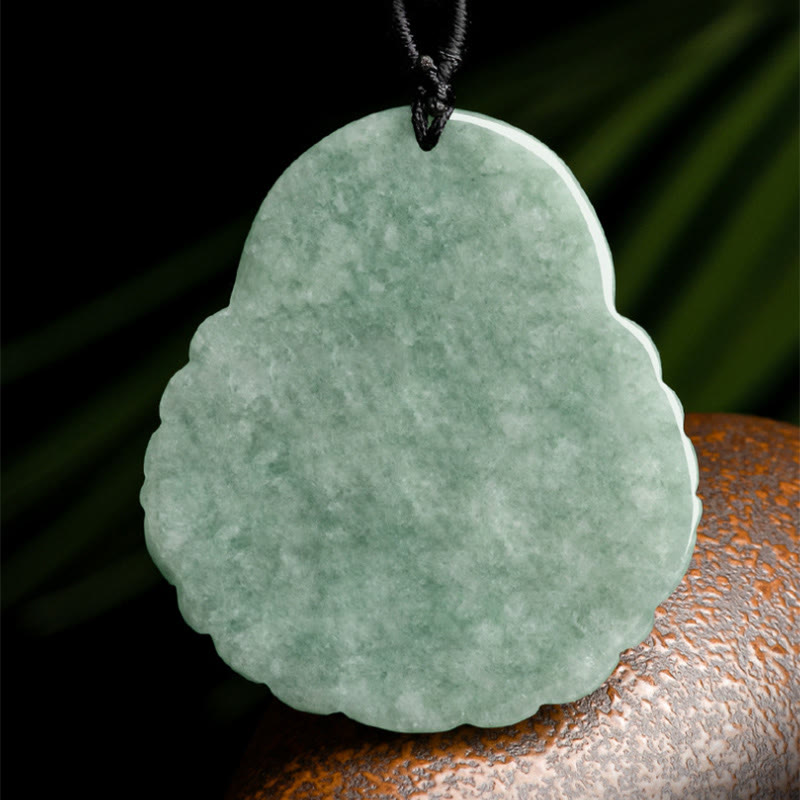 Buddha Stones Laughing Buddha Natural Jade Copper Coin Abundance Necklace Pendant - image 7