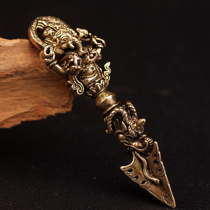 Tibetan Ganesh Ganpati Elephant God of Wealth Dorje Vajra Spiritual Power Necklace Pendant - image 15