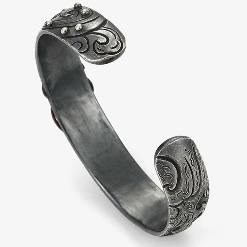 999 Sterling Silver 990 Gold Koi Fish Luck Wealth Success Bracelet Bangle - image 9