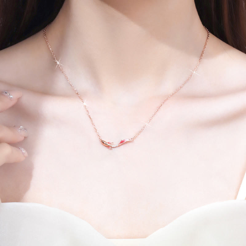 Buddha Stones 925 Sterling Silver Koi Fish Luck Zircon Prosperity Necklace Pendant - image 5