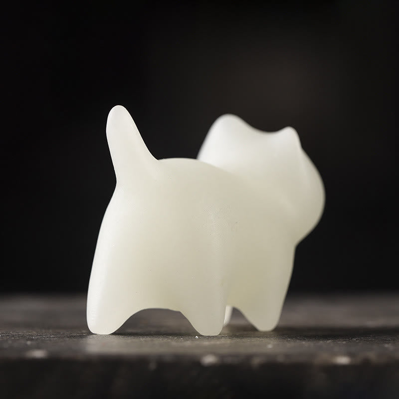 Buddha Stones 2Pcs Mini Cute Cat Glowstone Luminous Lucky Cat Energy Decoration - image 7