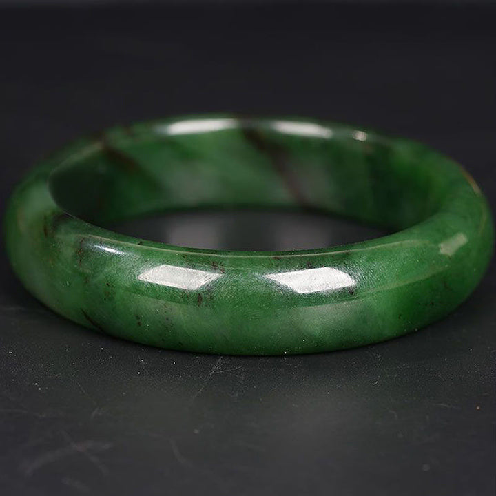 Natural Hetian Cyan Jade Happiness Success Bracelet Bangle - image 6