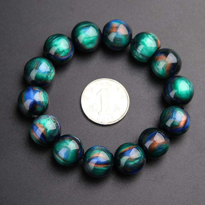 Buddha Stones Colorful Sea Willow Mala Positive Bracelet Ring - image 4