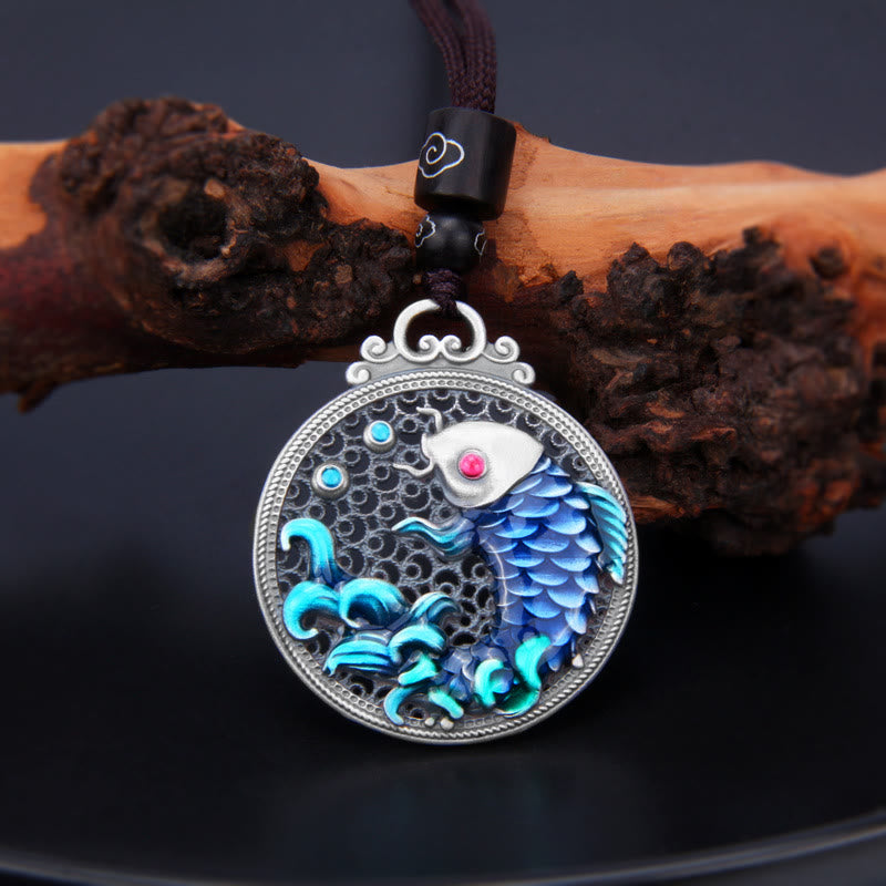 Buddha Stones 999 Sterling Silver Luck Koi Fish Success Prosperity Necklace Pendant - Koi Fish(Luck♥Prosperity) - image 1