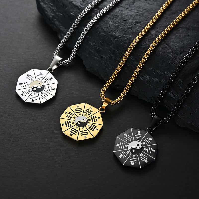 Bagua Yin Yang Titanium Steel Balance Necklace Pendant - image 2