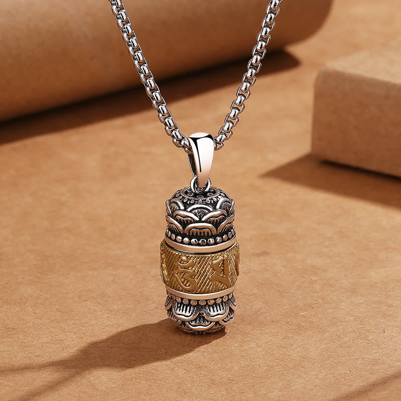 Buddha Stones Tibet Om Mani Padme Hum Carved Wisdom Purity Chain Leather Rope Necklace Pendant - Om Mani Padme Hum&Chain - image 1