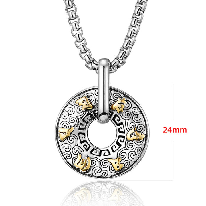 Buddha Stones Tibetan Om Mani Padme Hum Peace Buckle Creativity Necklace Pendant - image 8