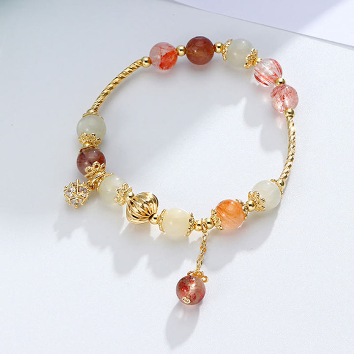 Colorful Rutilated Quartz Cat Eye Zircon Auspiciousness Bead Bracelet - image 4
