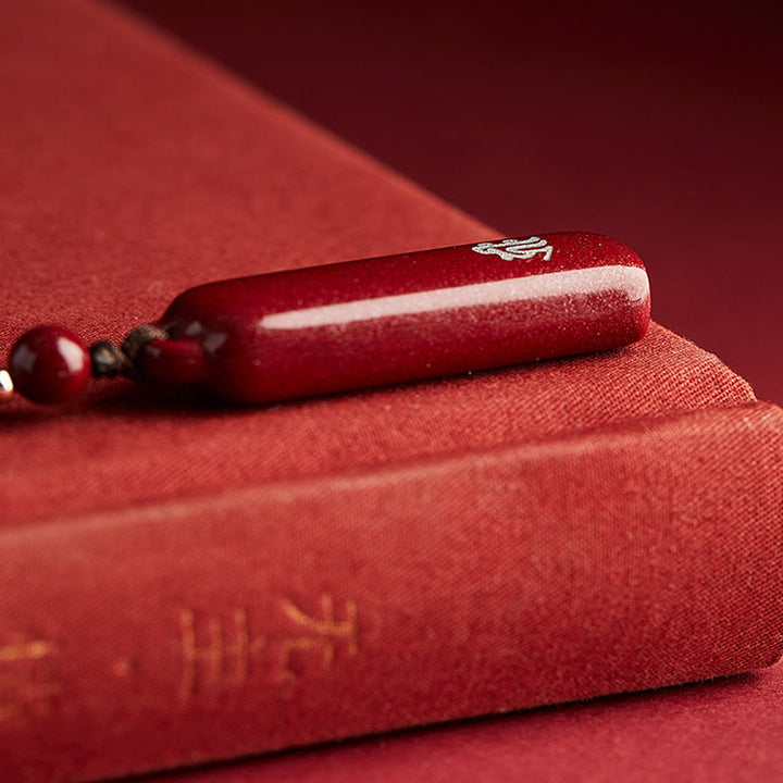 Chinese Zodiac Natal Buddha Cinnabar Amulet Protection String Necklace Pendant - image 5