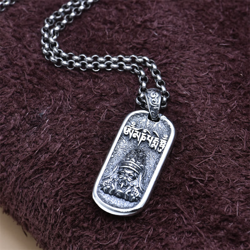 Buddha Stones 925 Sterling Silver Zakiram Goddess of Wealth Om Mani Padme Hum Peace Necklace Pendant - image 6