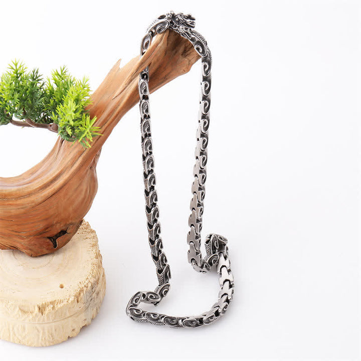 Buddha Stones Dragon Pattern Titanium Steel Protection Necklace Pendant Bracelet - image 7