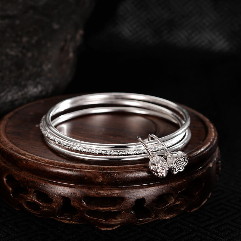 Buddha Stones Lotus Flower Pod White Copper New Beginning Bracelet Bangle - 62MM - image 1