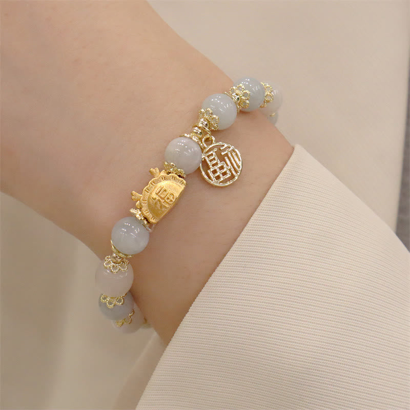 Buddha Stones Year Of The Dragon Red Agate Strawberry Quartz Black Obsidian Jade Garnet Pearl Cinnabar Dumpling Dragon Luck Fu Character Bracelet - image 21