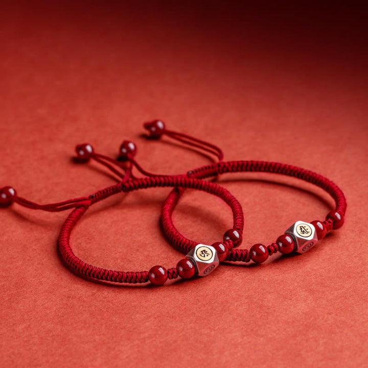 Buddha Stones 925 Sterling Silver Chinese Zodiac Natal Buddha Cinnabar Calm Bracelet - image 2