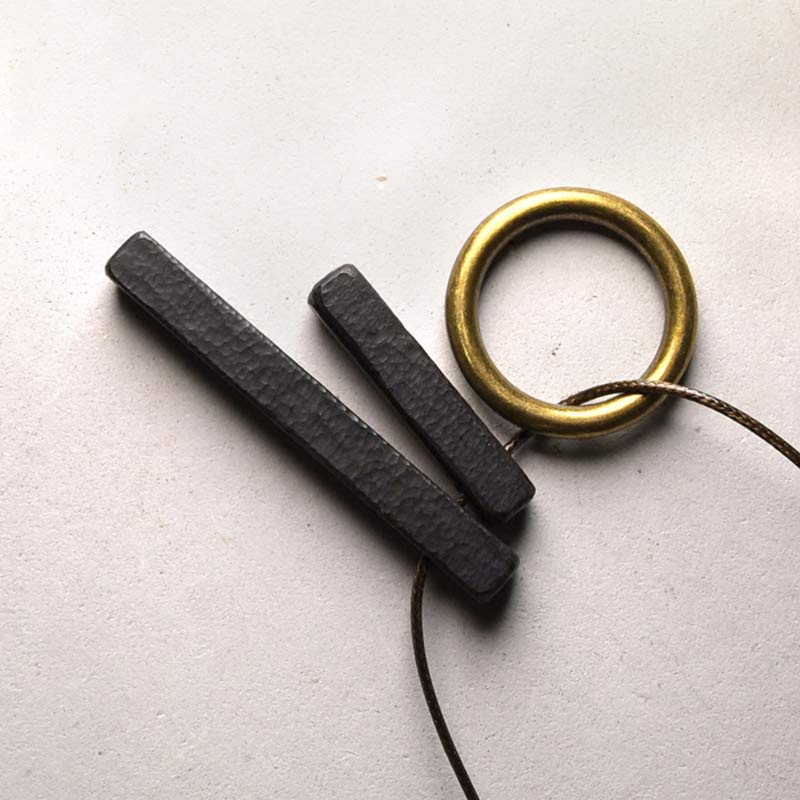 Buddha Stones Zen Circle Ebony Wood Enlightenment Necklace Pendant - Ebony Wood - image 1