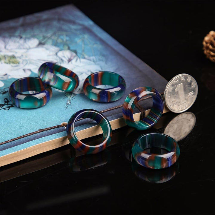 Buddha Stones Colorful Sea Willow Mala Positive Bracelet Ring - image 2