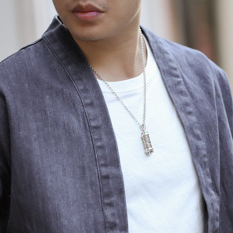 Buddha Stones Tibetan Om Mani Padme Hum Focus Necklace Pendant - image 4