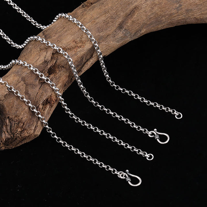 Buddha Stones 925 Sterling Silver Zakiram Goddess of Wealth Om Mani Padme Hum Peace Necklace Pendant - 60cm(Chain Only) - image 7