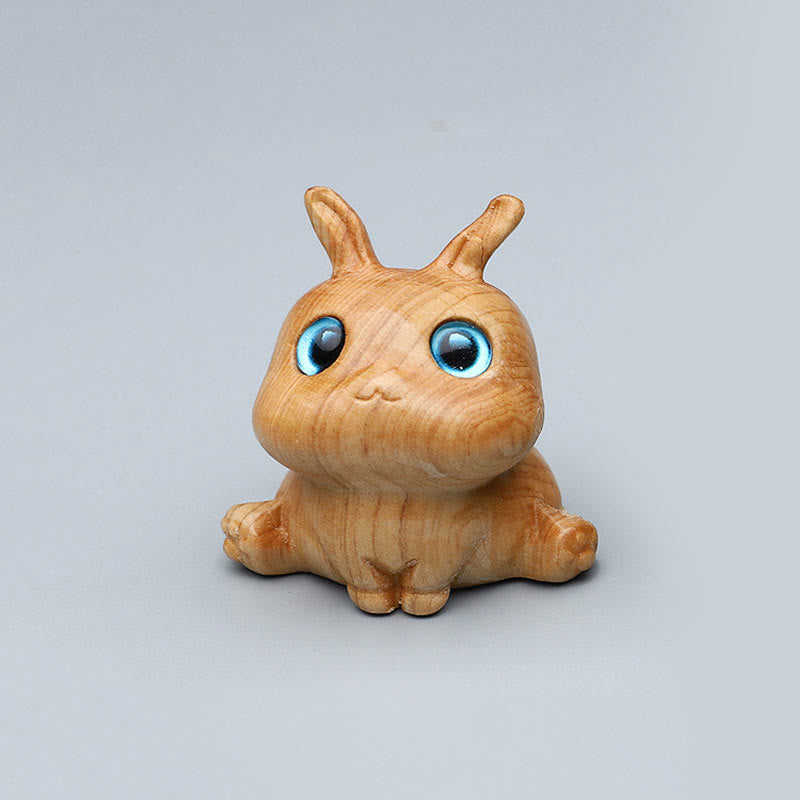 Buddha Stones Thuja Sutchuenensis Green Sandalwood Boxwood Mini Cute Animal Rabbit Cat Deer Whale Prosperity Phone Hanging Decorations - image 2