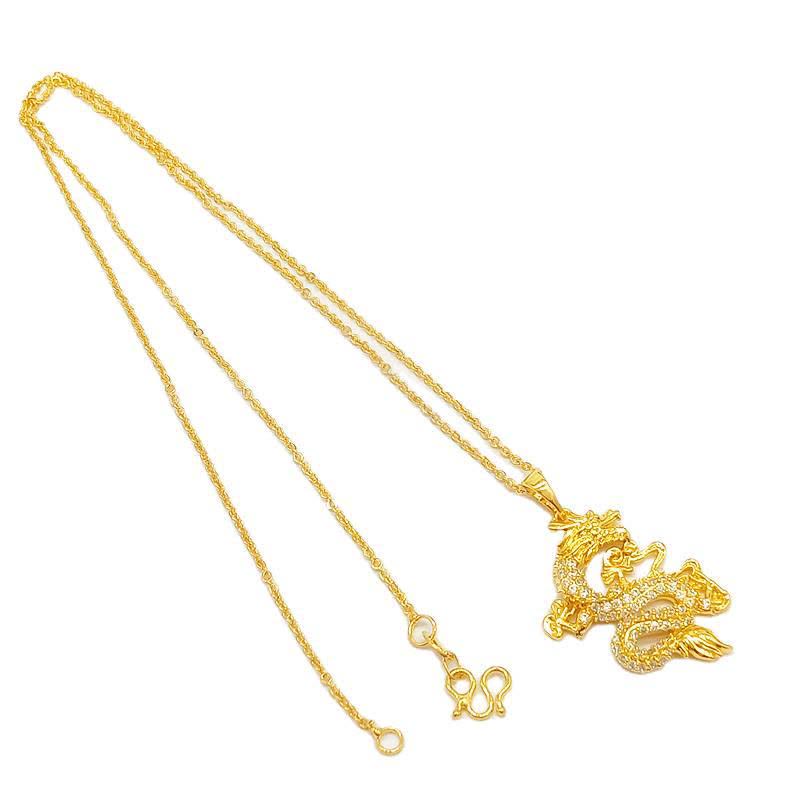 Buddha Stones Gold Dragon Protection Necklace Pendant - image 10