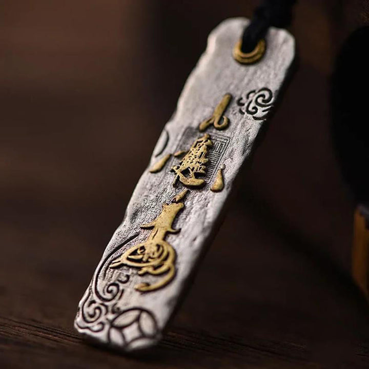 Buddha Stones Making A Fortune Chinese Character Copper Coin Wealth Necklace Pendant - image 2