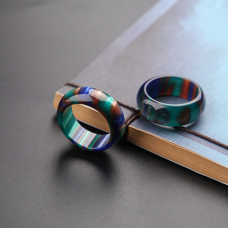 Buddha Stones Colorful Sea Willow Mala Positive Bracelet Ring - image 7