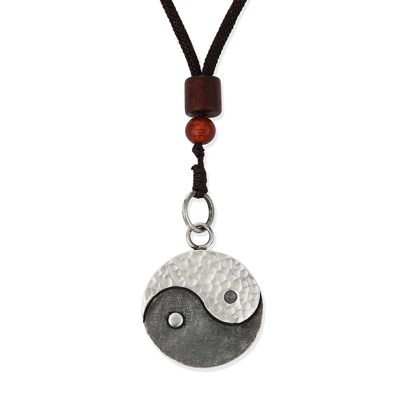 Buddha Stones 990 Sterling Silver Yin Yang Balance Harmony Necklace Pendant - Yin Yang - image 11