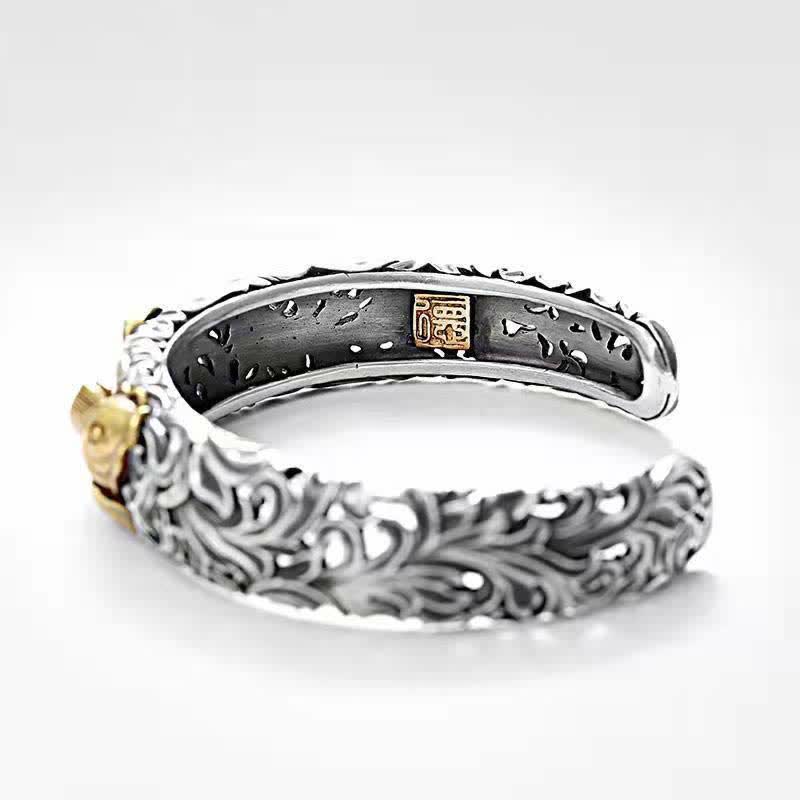 Buddha Stones Koi Fish Grass Pattern Prosperity Wealth Bracelet Bangle - image 5