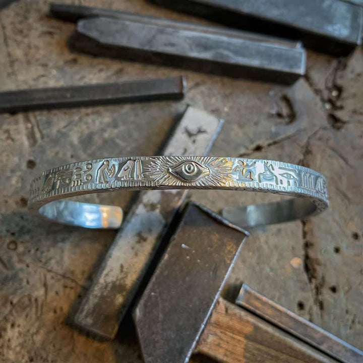 Buddha Stones Eye Of Horus Protection Copper Cuff Bracelet Bangle - image 5