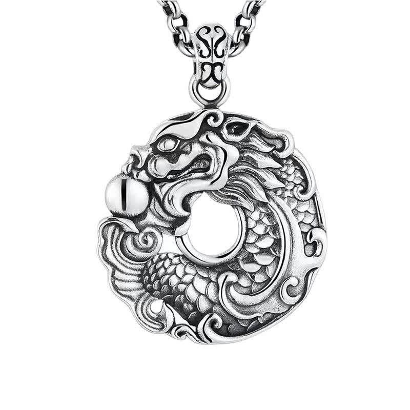 Koi Fish Dragon Peace Buckle Wealth Necklace Pendant - Koi Fish Dragon - image 1