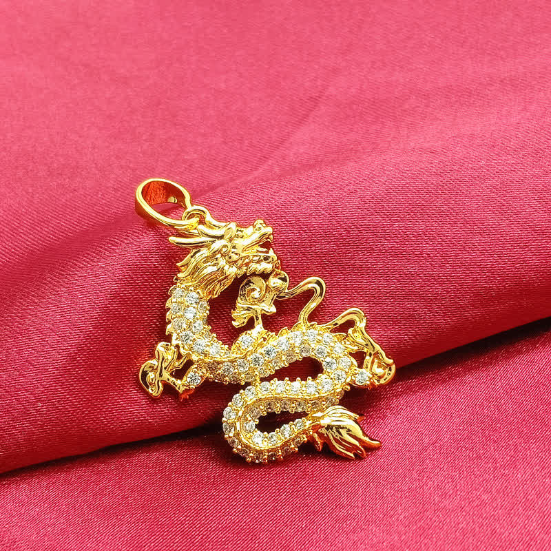 Buddha Stones Gold Dragon Protection Necklace Pendant - image 6
