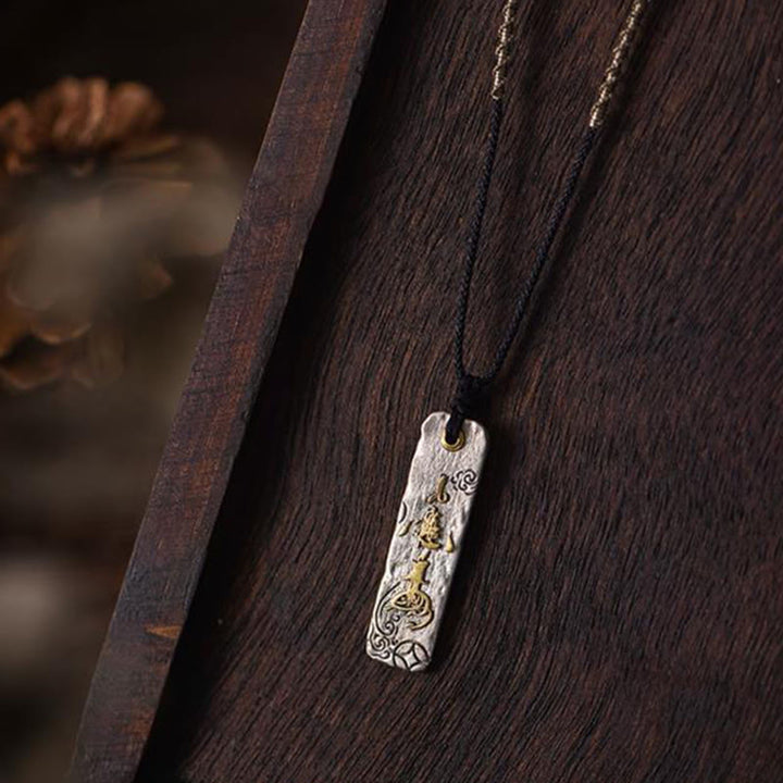 Buddha Stones Making A Fortune Chinese Character Copper Coin Wealth Necklace Pendant - image 4