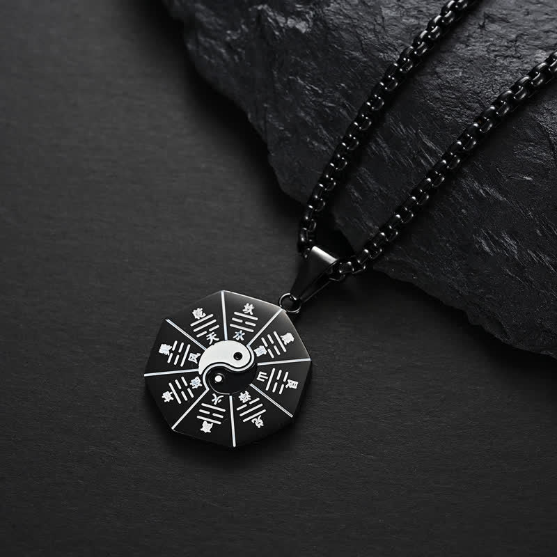 Bagua Yin Yang Titanium Steel Balance Necklace Pendant - image 3