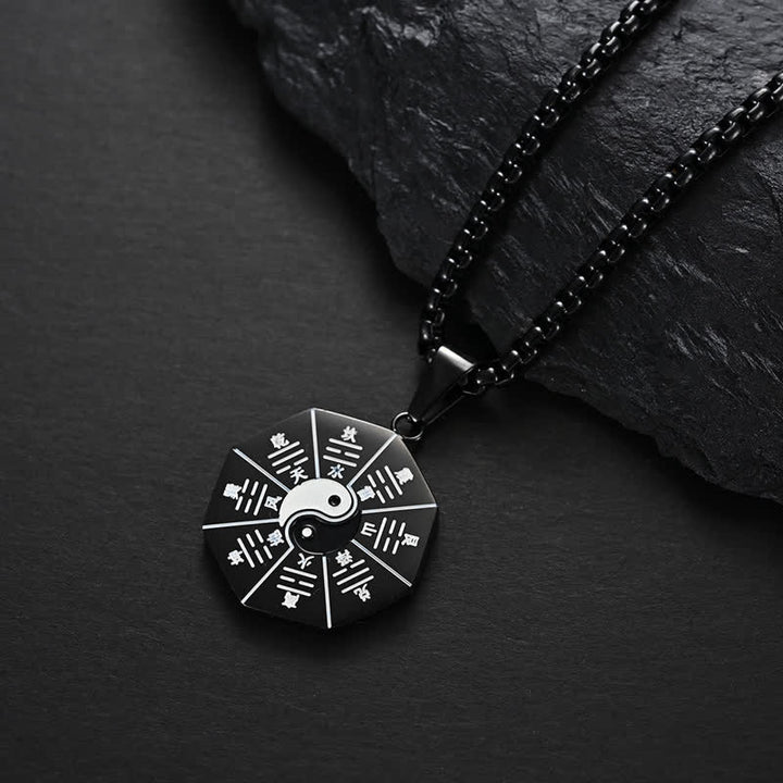 Bagua Yin Yang Titanium Steel Balance Necklace Pendant - image 3