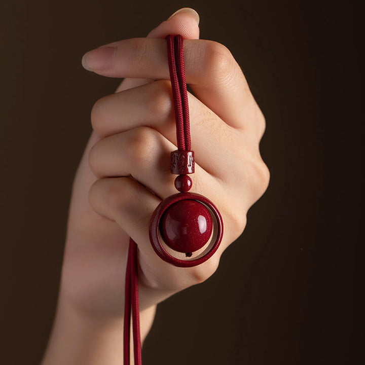 Buddha Stones Cinnabar Om Mani Padme Hum PiXiu Blessing Lucky Bead Necklace Pendant - image 4